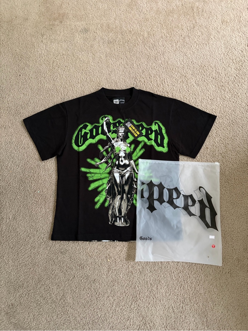 Black & Green Graphic Short Sleeve Kids Tee - Branded Crew Neck